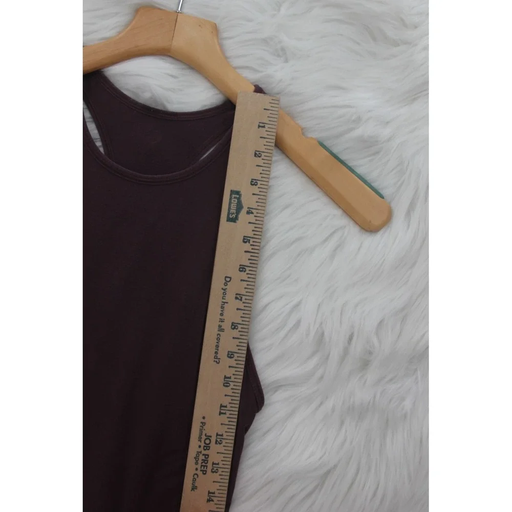 Lululemon Athletica Deep Stretch Racerback Tank Top Women's 2 Maroon Ruched Back